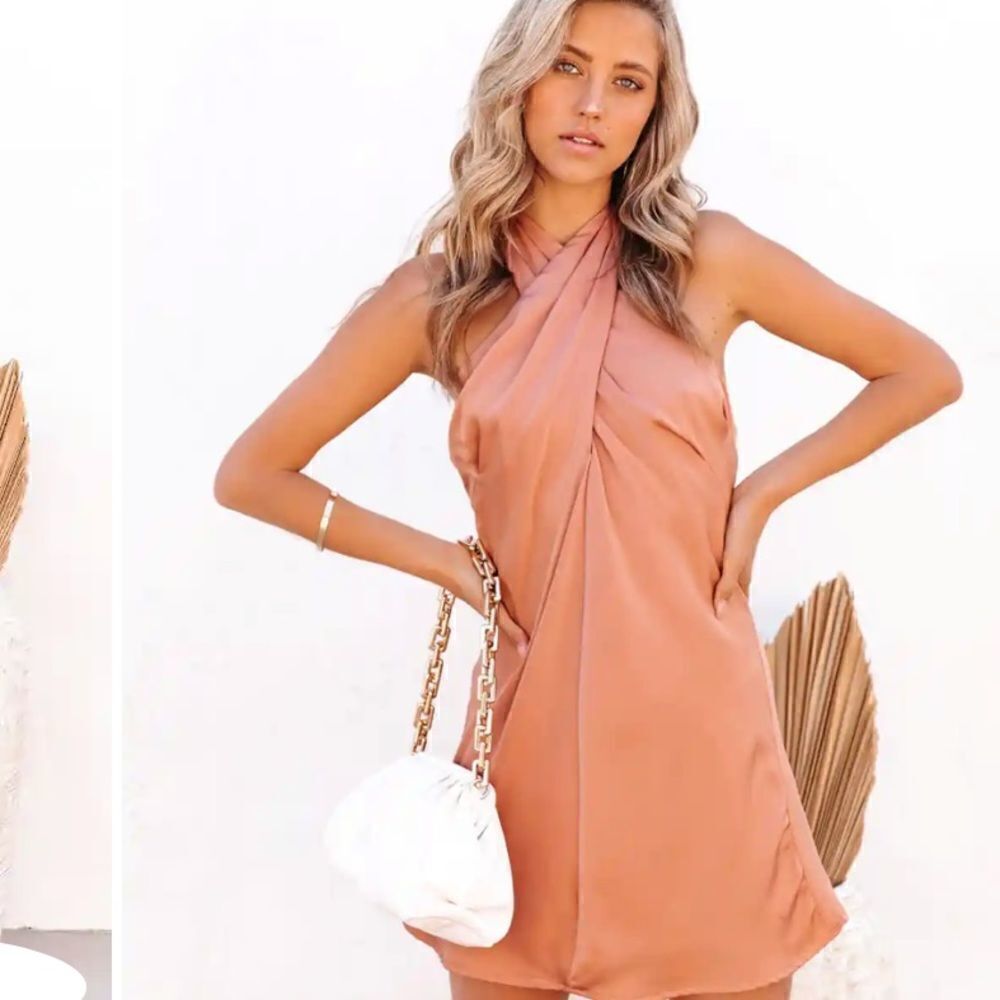 NWT Vici Melody Satin Halter Mini Dress